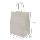8.25x5.5x10.25 White Paper Restaurant & Retail Bags with Twisted Handles