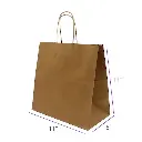 11x6x11 Kraft Paper Restaurant & Retail Bags with Twisted Handles