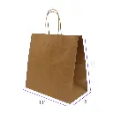 11x6x11 Kraft Paper Restaurant & Retail Bags with Twisted Handles