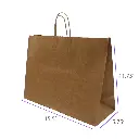 15.5x5.75x11.75 Kraft Paper Restaurant & Retail Bags with Twisted Handles