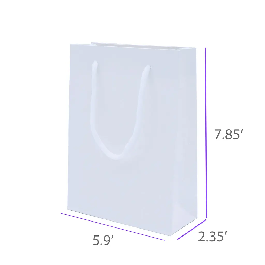 5.90x2.35x7.85 White Gift Bag With Handle