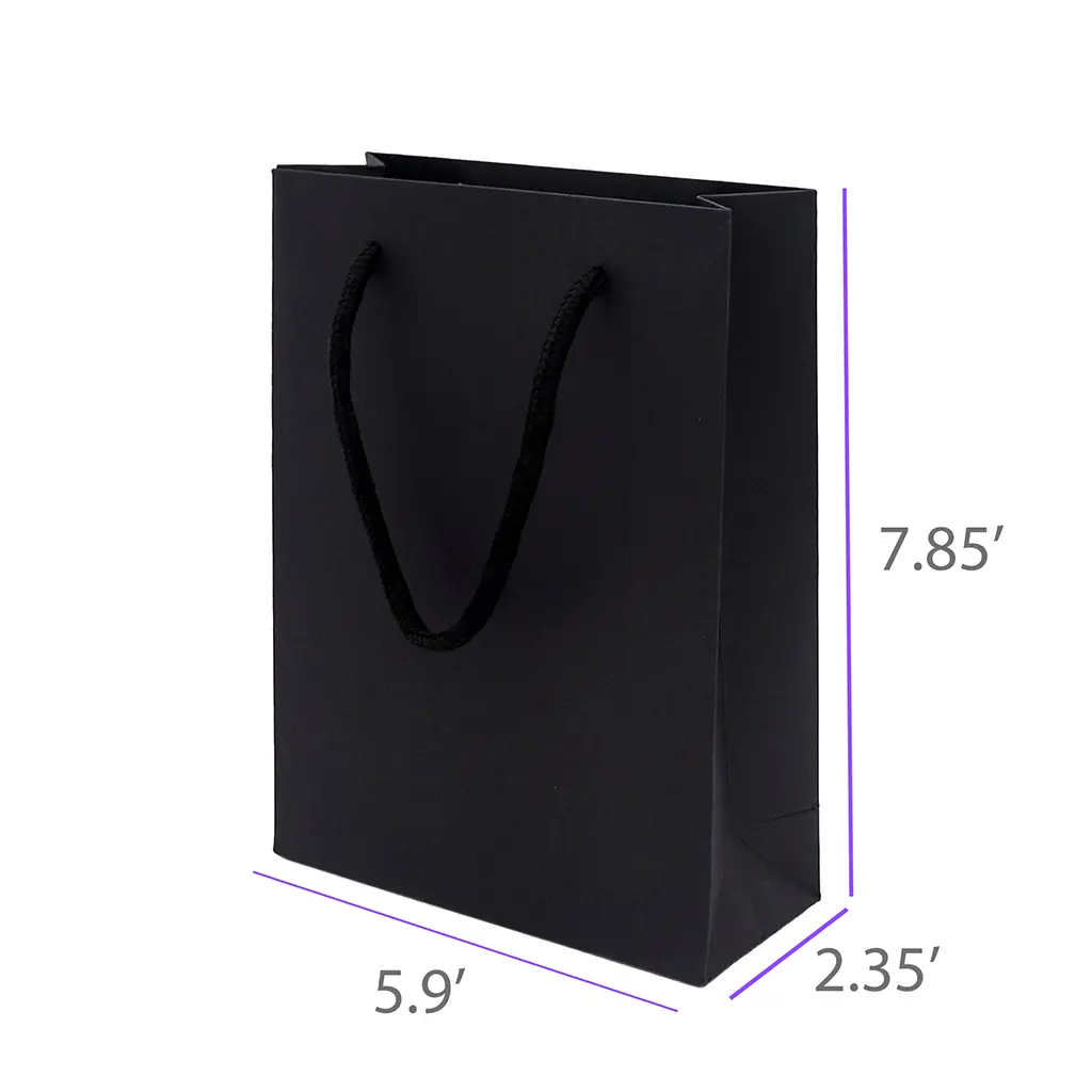 5.90x2.35x7.85 Black Gift Bag With Handle