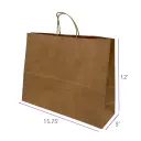 15.75x5x12 Kraft Paper Restaurant & Retail Bags with Twisted Handles