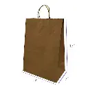 12x7x17 Kraft Paper Restaurant & Retail Bags with Twisted Handles