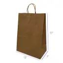 12x7x17 Kraft Paper Restaurant & Retail Bags with Twisted Handles