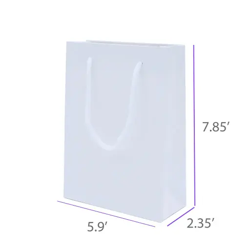 5.90x2.35x7.85 White Gift Bag With Handle